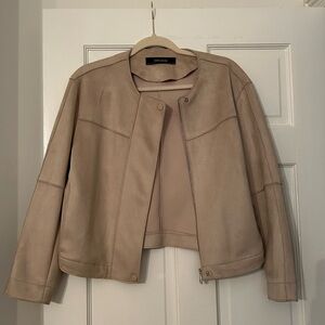 Zara Basic Cream Suede Jacket